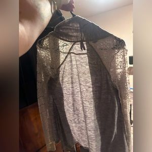 Cardigan grey and white lace size small